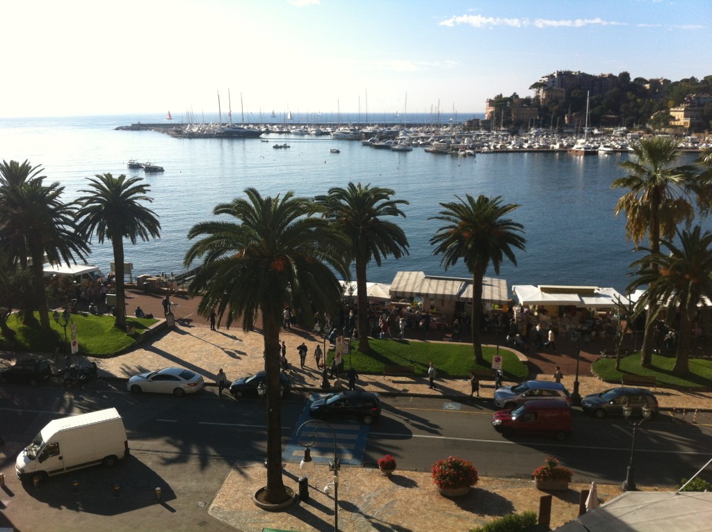 Vy från hotellfönstret i Rapallo